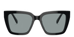 Shop Swarovski Crystal-Embedded Square Sunglasses in Black online.