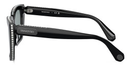 Shop Swarovski Crystal-Embedded Square Sunglasses in Black online.