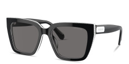 Shop Swarovski Crystal-Accented Square Sunglasses in Black online.