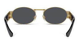Shop VERSACE Medusa Unisex Oval Sunglasses in Gold online.