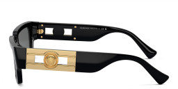 Shop VERSACE Medusa Unisex Rectangle Sunglasses in Black online.