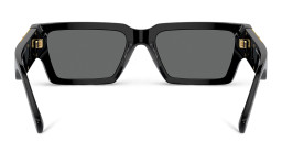 Shop VERSACE Medusa Unisex Rectangle Sunglasses in Black online.