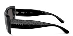 Shop Vogue Eyewear Logo-Print Rectangle Sunglasses in Black online.
