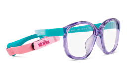 Shop Mira Flex Logo Kids Irregular Eyeglasses in Purple online.