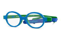 Shop Mira Flex Logo Kids Oval Eyeglasses in Blue & Green online.