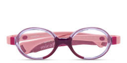 Shop Mira Flex Kids Round Eyeglasses in Translucent Light Lilac Dark Pink online.