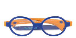 Mira Flex Kids Oval Eyeglasses in Blue & Orange – Product Photo 1