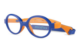 Mira Flex Logo Kids Oval Eyeglasses in Blue & Orange – Product Photo 4