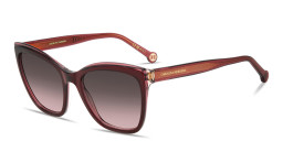 Shop Carolina Herrera Logo Signature Butterfly Sunglasses in Burgundy online.