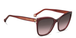 Shop Carolina Herrera Logo Signature Butterfly Sunglasses in Burgundy online.