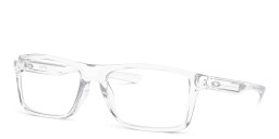 Shop Oakley Wide Rectangle Eyeglasses in Polished Clear online.