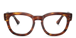 Ray-Ban Unisex Square Eyeglasses in Striped Havana – Product Photo 1