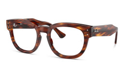 Ray-Ban Mega Hawkeye Unisex Square Eyeglasses in Striped Havana – Product Photo 2