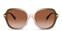Shop Coach Round Sunglasses in Beige online.