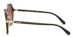 Shop Coach Round Sunglasses in Beige online.