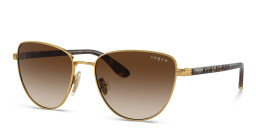 Vogue Eyewear Logo Signature Cat-Eye Sunglasses in Gold – Product Photo 2