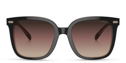 Shop Coach C Motif Oversized Square Sunglasses in Black online.