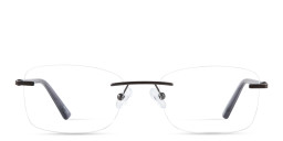 TRICE Logo Rimless Rectangle Eyeglasses in Gunmetal – Product Photo 1