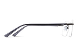 TRICE Logo Rimless Rectangle Eyeglasses in Gunmetal – Product Photo 4