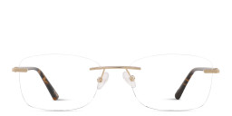 TRICE Logo Rimless Rectangle Eyeglasses in Gold – Product Photo 1