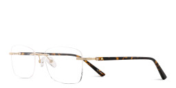 TRICE Logo Rimless Rectangle Eyeglasses in Gold – Product Photo 2