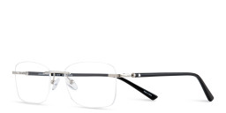 TRICE Logo Rimless Rectangle Eyeglasses in Silver – Product Photo 2