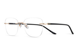 Shop TRICE Logo Rimless Square Eyeglasses in Gold online.