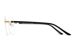 Shop TRICE Logo Rimless Square Eyeglasses in Gold online.