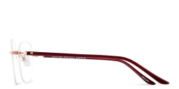 Shop TRICE Logo Rimless Square Eyeglasses in Rose Gold online.