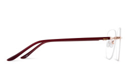 Shop TRICE Logo Rimless Square Eyeglasses in Rose Gold online.