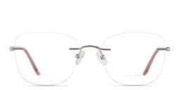 Shop TRICE Logo Rimless Square Eyeglasses in Silver online.