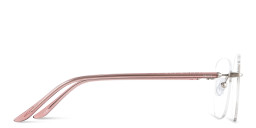 Shop TRICE Logo Rimless Square Eyeglasses in Silver online.