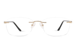 TRICE Logo Rimless Rectangle Eyeglasses in Gold – Product Photo 1