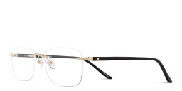 Shop TRICE Logo Rimless Rectangle Eyeglasses in Gold online.