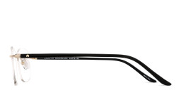 Shop TRICE Logo Rimless Rectangle Eyeglasses in Gold online.