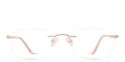 TRICE Logo Rimless Rectangle Eyeglasses in Rose Gold – Product Photo 1