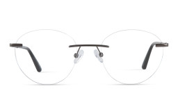 Shop TRICE Logo Rimless Round Eyeglasses in Gunmetal online.