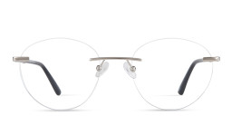 TRICE Logo Rimless Round Eyeglasses in Silver – Product Photo 1