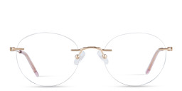 TRICE Logo Rimless Round Eyeglasses in Gold – Product Photo 1