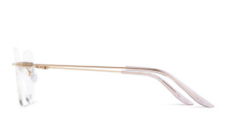 TRICE Logo Rimless Round Eyeglasses in Gold – Product Photo 3