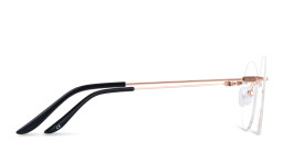 TRICE Logo Rimless Round Eyeglasses in Rose Gold – Product Photo 4