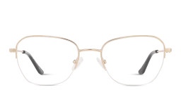 Shop TRICE Logo Half-Rim Square Eyeglasses in Gold online.