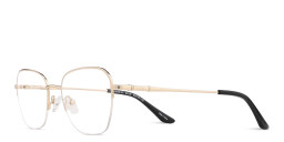 Shop TRICE Logo Half-Rim Square Eyeglasses in Gold online.