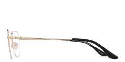 Shop TRICE Logo Half-Rim Square Eyeglasses in Gold online.