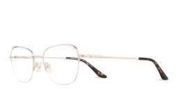 Shop TRICE Logo Half-Rim Square Eyeglasses in Light Gold online.