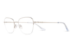 Shop TRICE Logo Half-Rim Square Eyeglasses in Silver online.