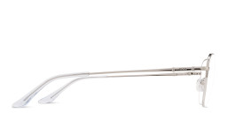 Shop TRICE Logo Half-Rim Square Eyeglasses in Silver online.