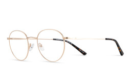 TRICE Logo Unisex Round Eyeglasses in Gold – Product Photo 2