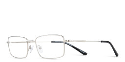 TRICE Logo Rectangle Eyeglasses in Silver – Product Photo 2