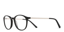 TRICE Logo Round Eyeglasses in Black – Product Photo 2